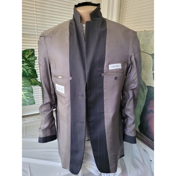 CALVIN KLEIN 38R MEN'S SPORT COAT GRAY WOOL BLEND TWO-BUTTON TWO-VENTS B524 - Picture 7 of 13